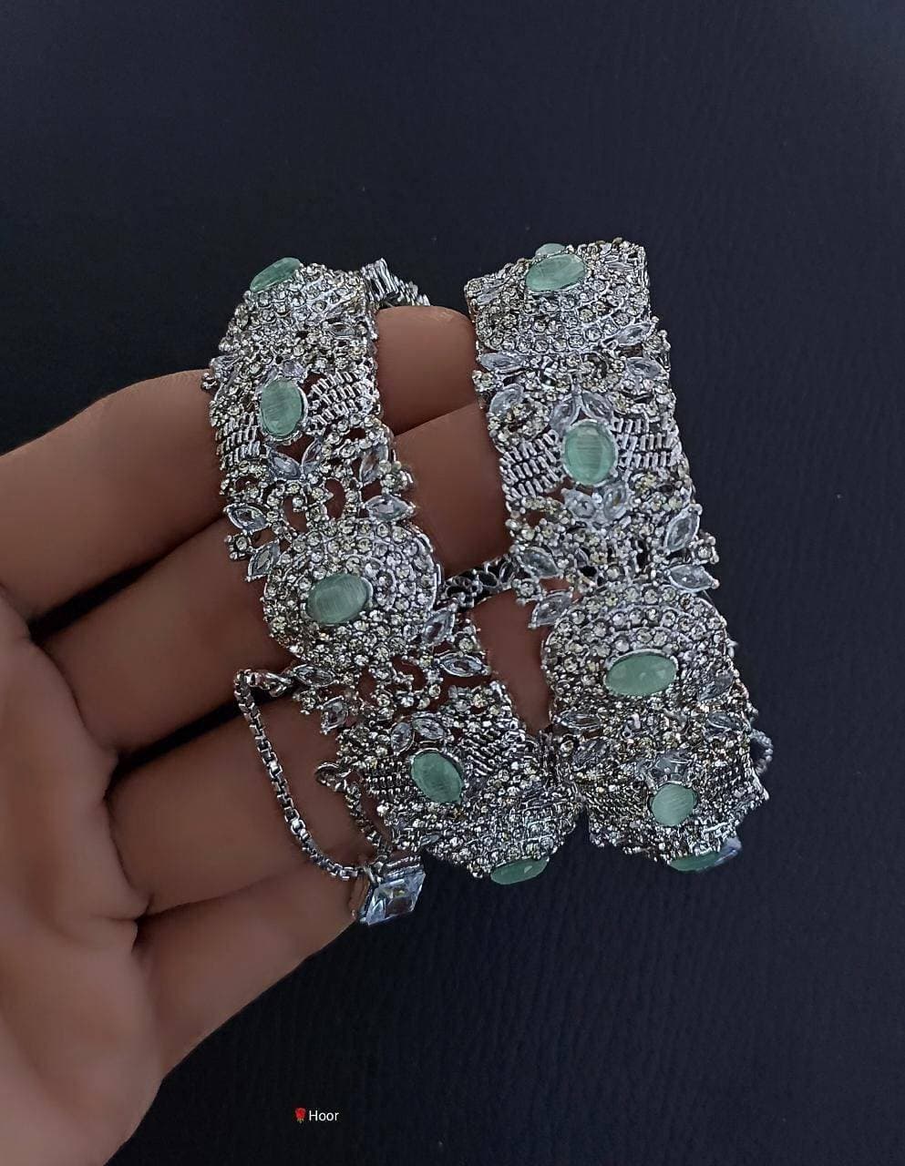 Beautiful Women Silver Bangles for Wedding & Party - 03