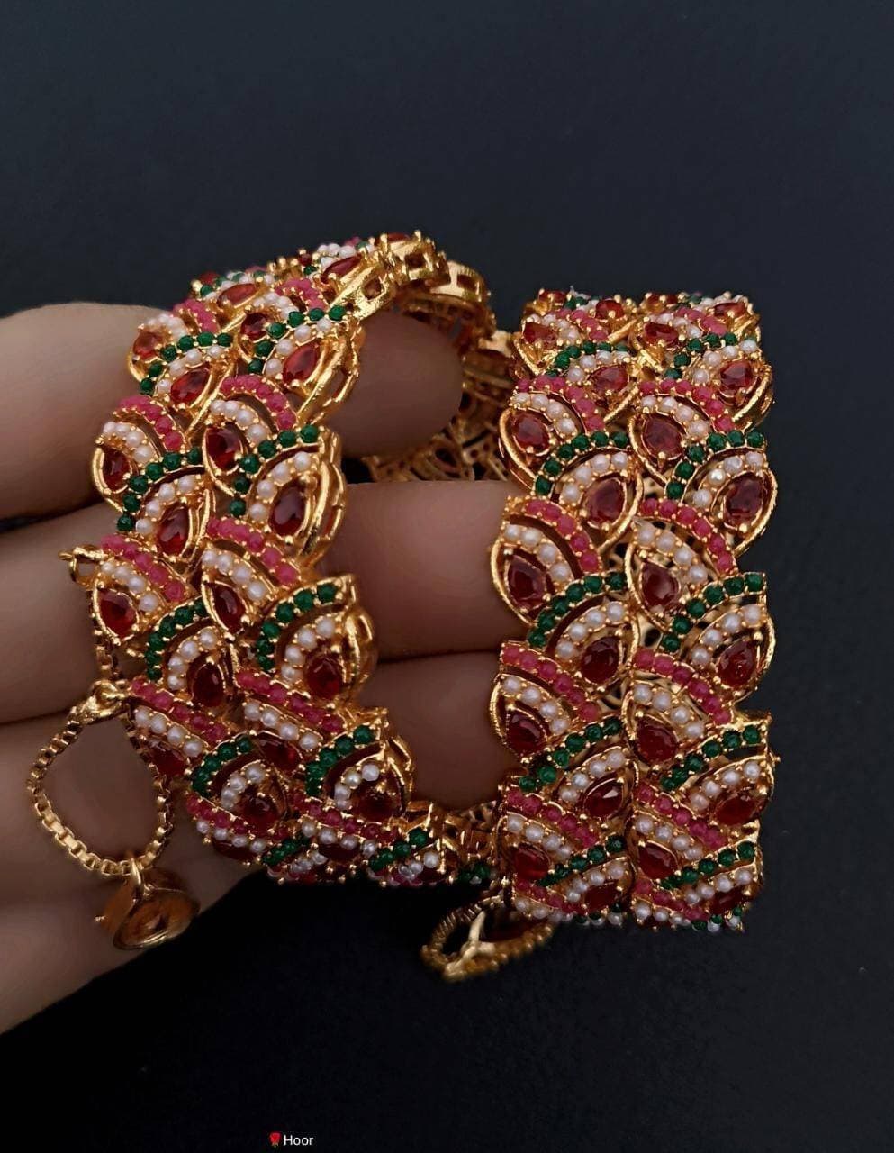 Beautifully design Women Openable Bangles Pair - Maroon