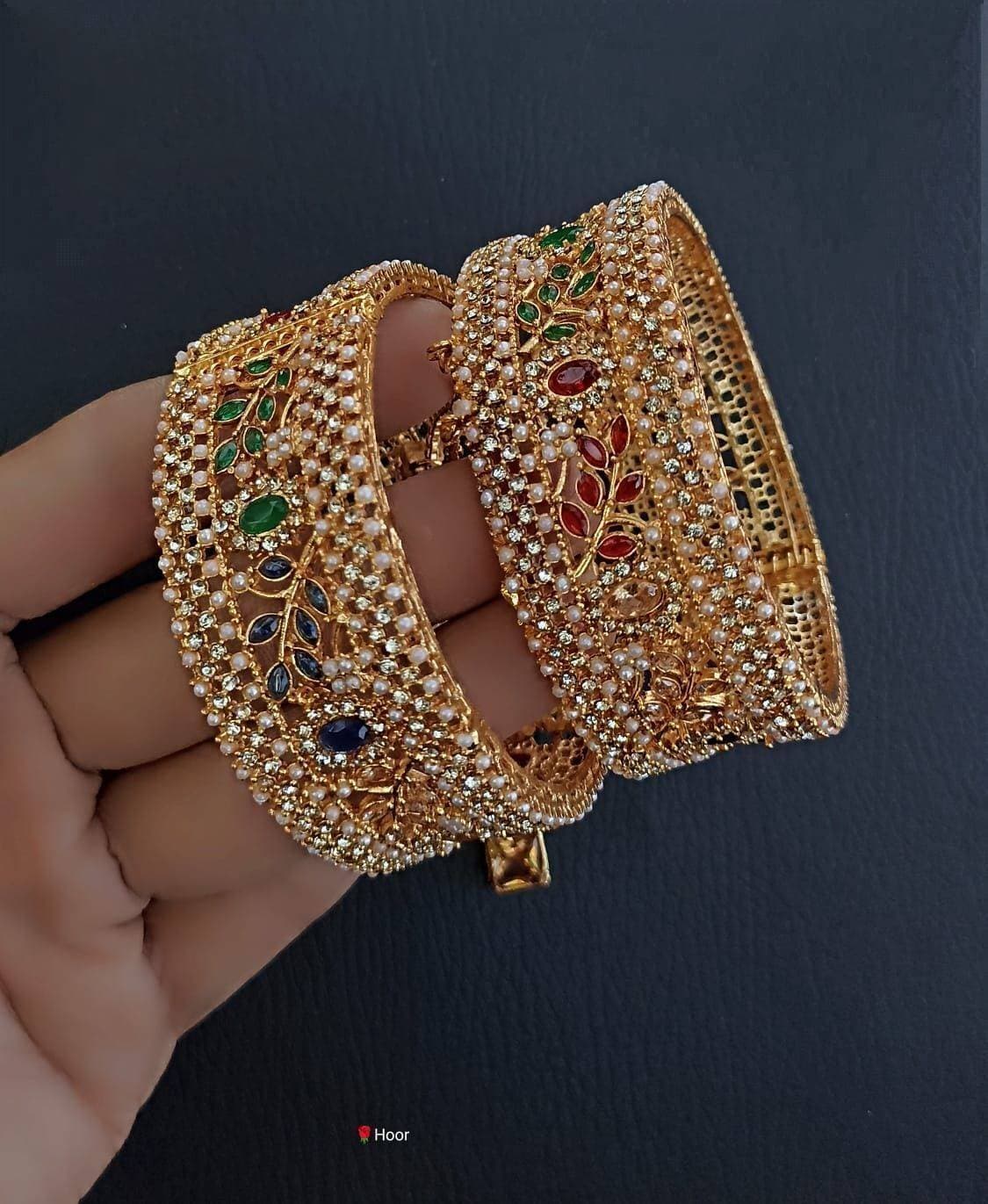 Beautiful Multi Color Party & Wedding Wear Bangles Pair For Women