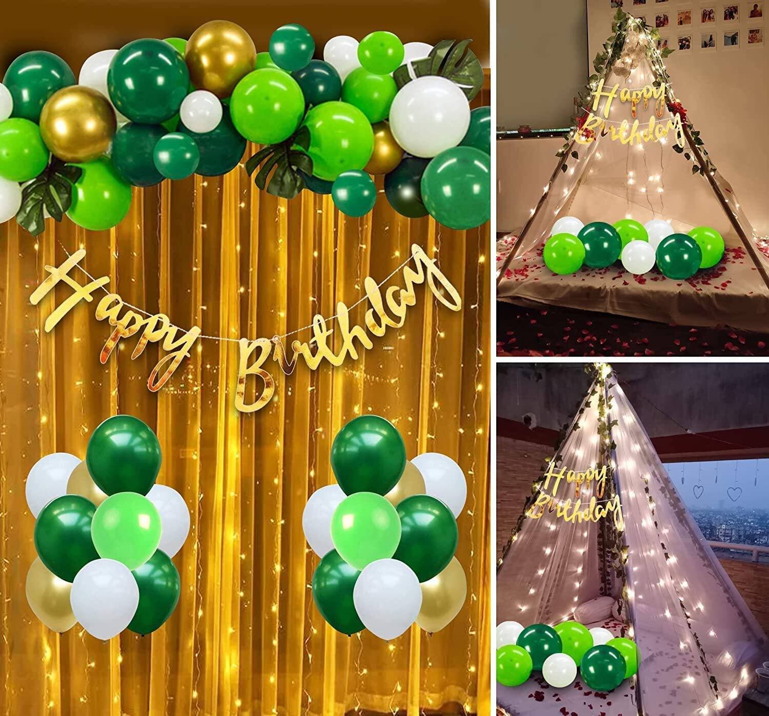 Green Birthday Decoration Balloon Set For
