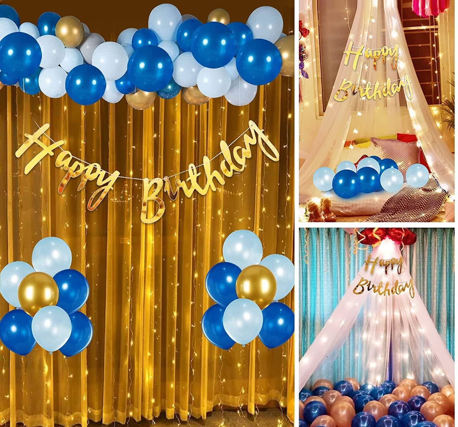 Blue & White Birthday Party Decoration Balloon Set