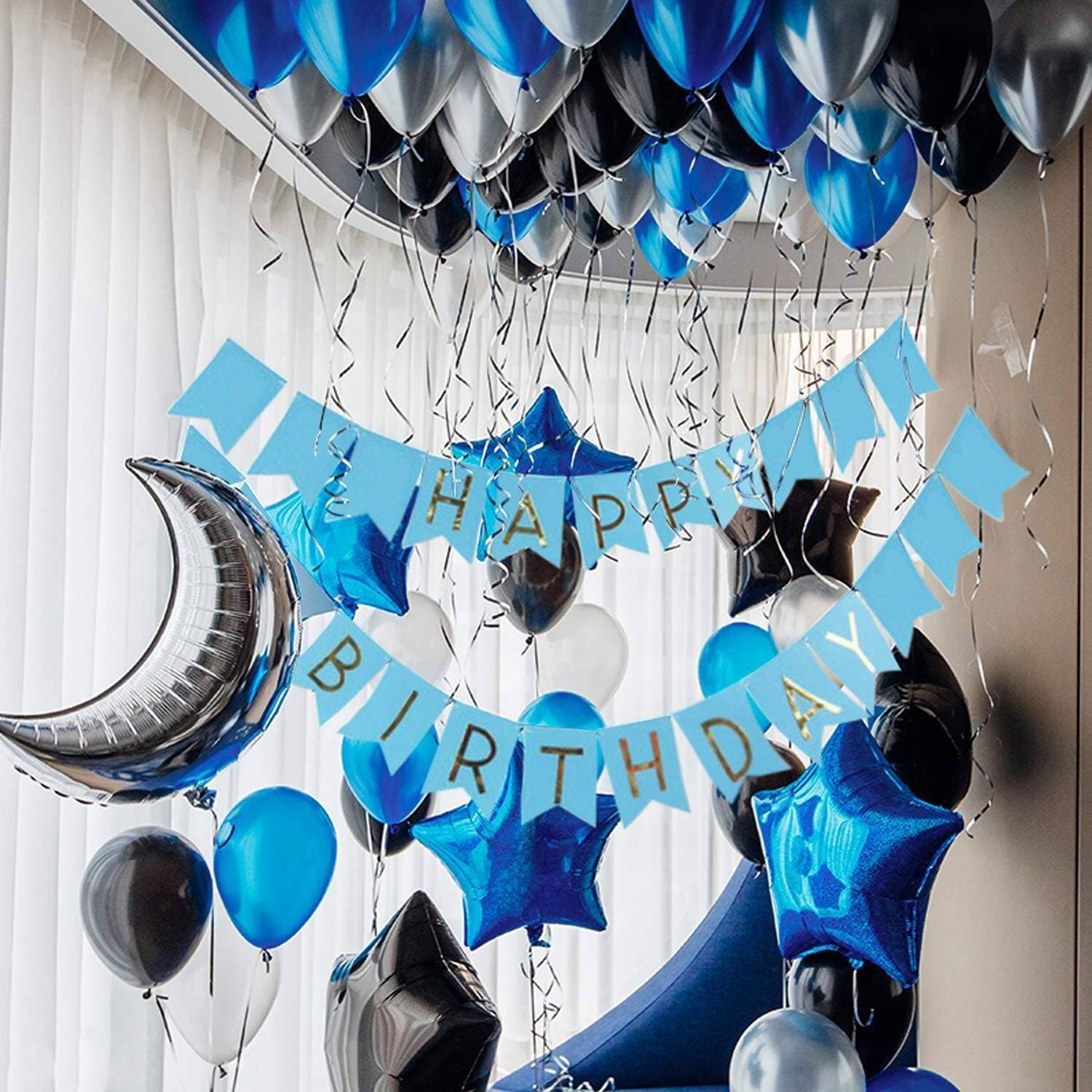 Beautiful Theme Of Happy Birthday Cards/Banner With 30 Pcs Balloons