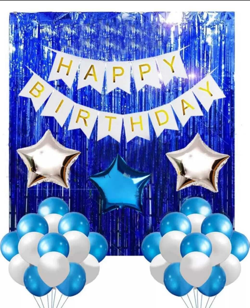 Graceful Theme Of Happy Birthday Card/Banner & Balloons Set