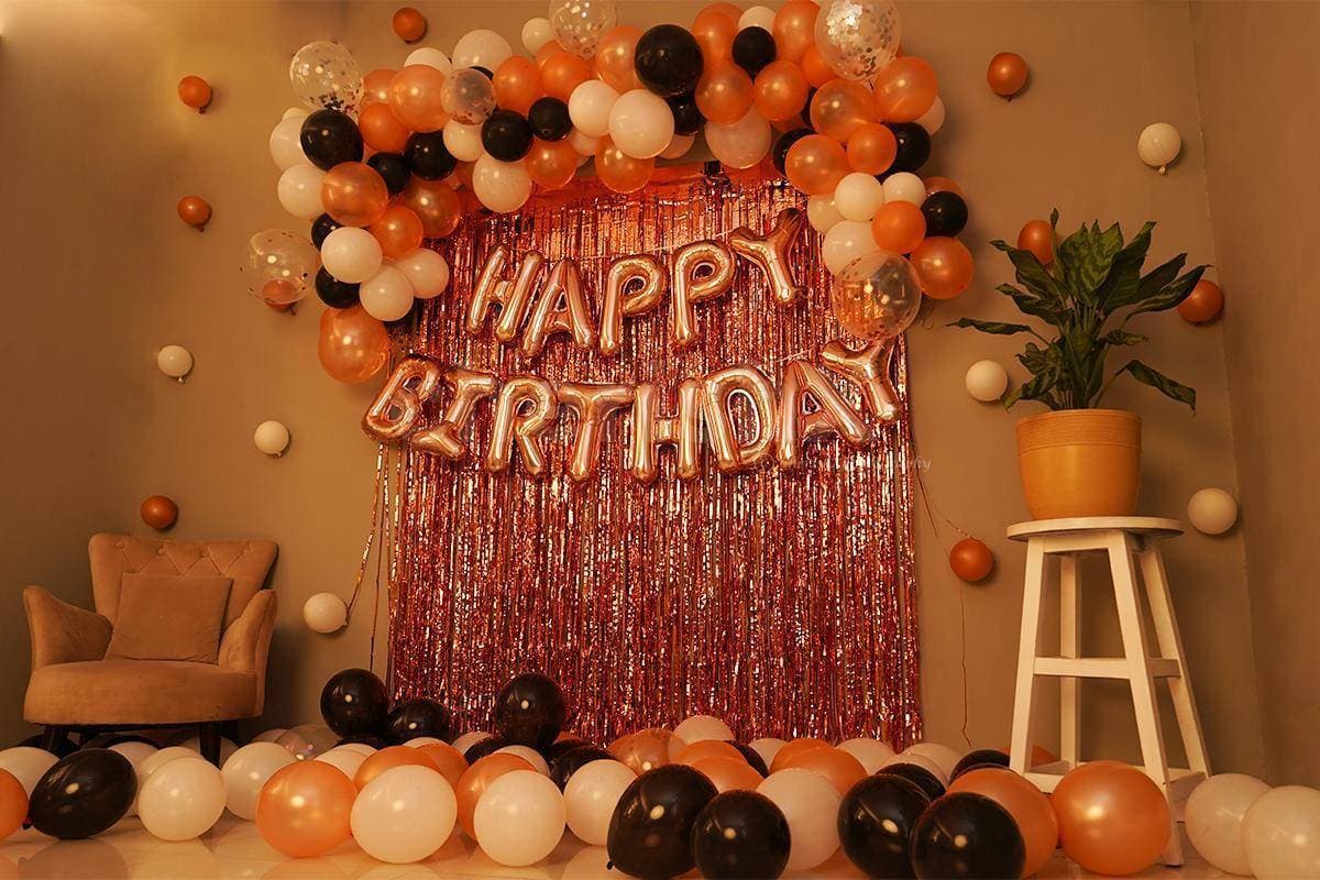 Elegant Birthday Rose Gold Theme Decorations Balloons
