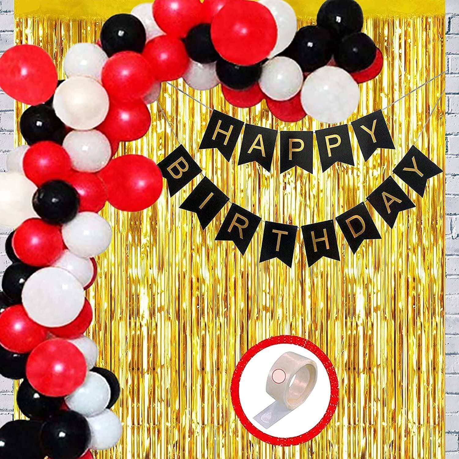 Happy Birthday Balloons Set Black - Pack of 30 Piece