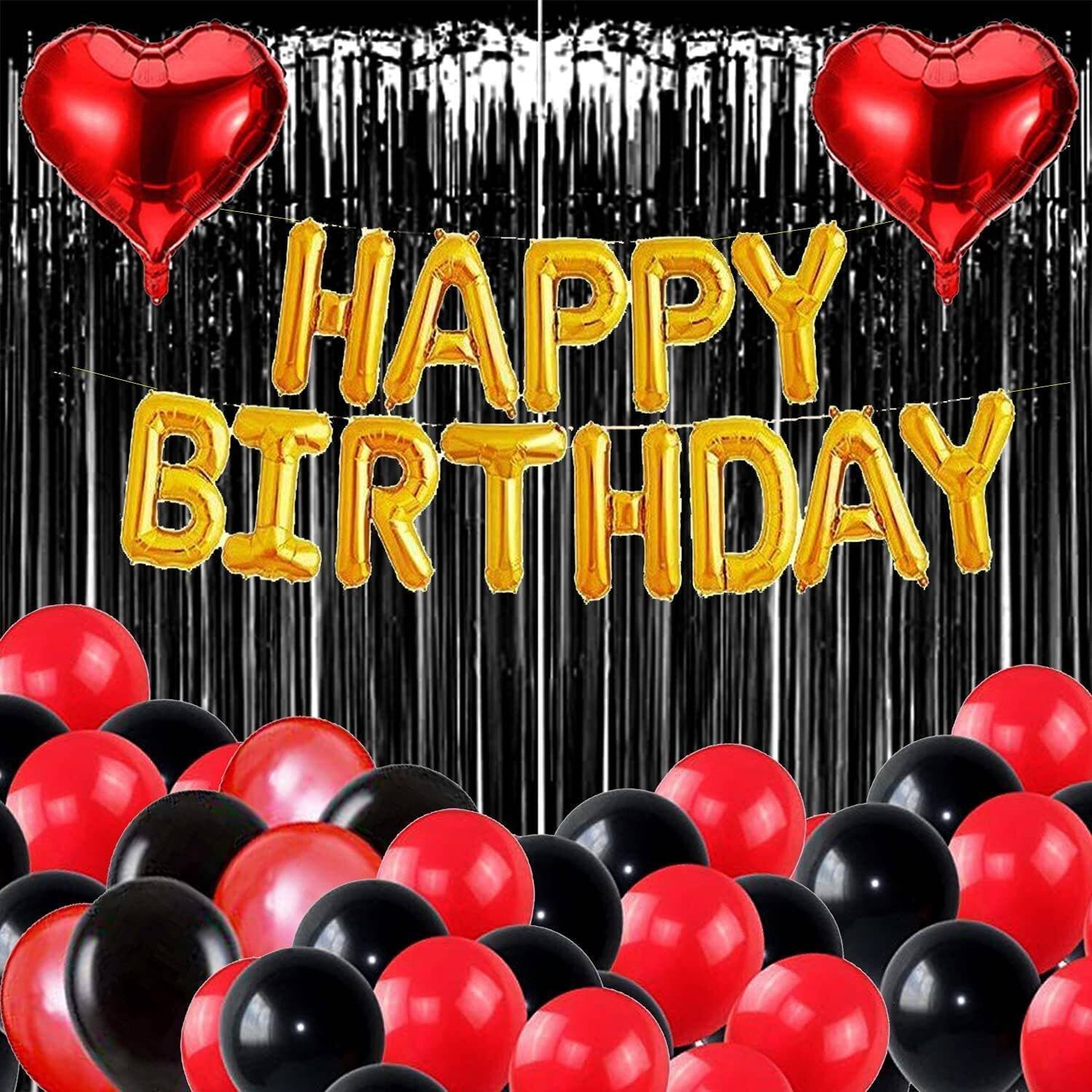 Lovely Black & Golden Happy Birthday Theme Set