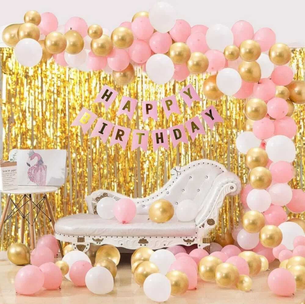 Delightful Theme Of Happy Birthday Card/Banner & Balloons Decoration Set