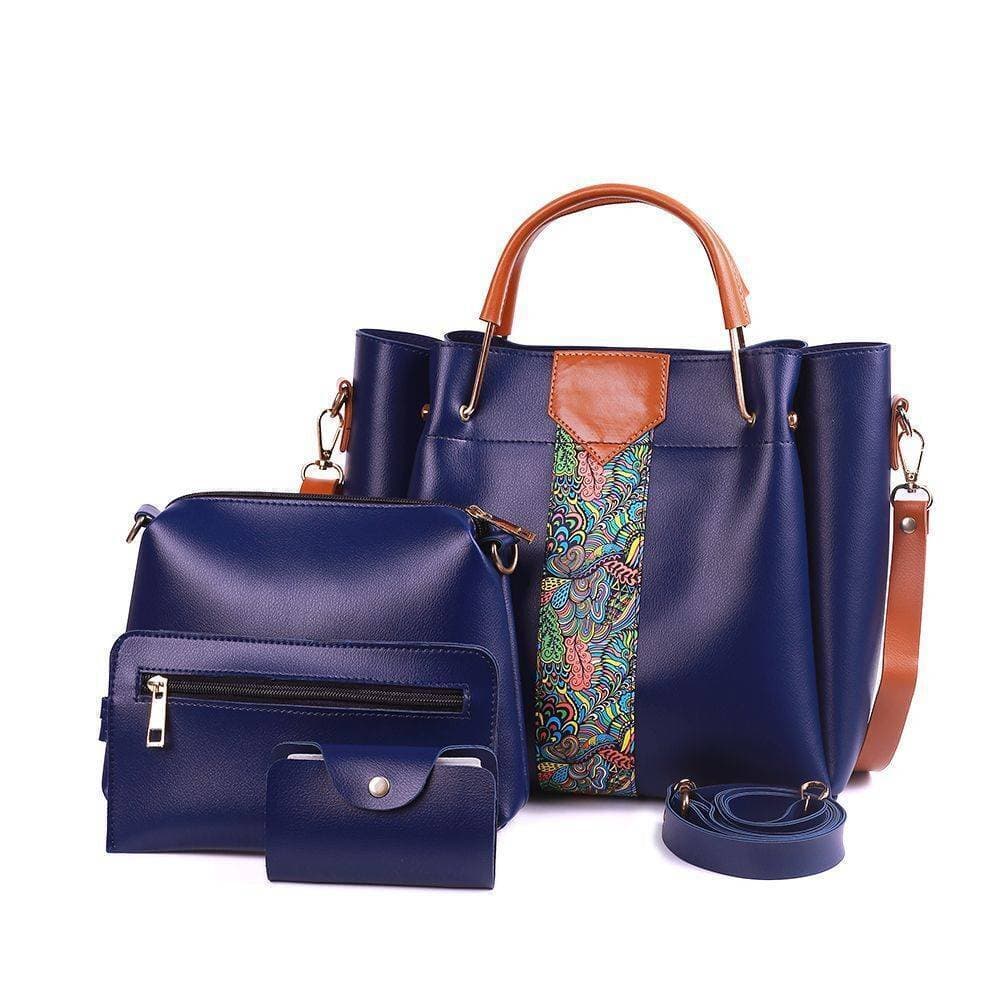 4 In 1 Piece Handbags For Women - Blue