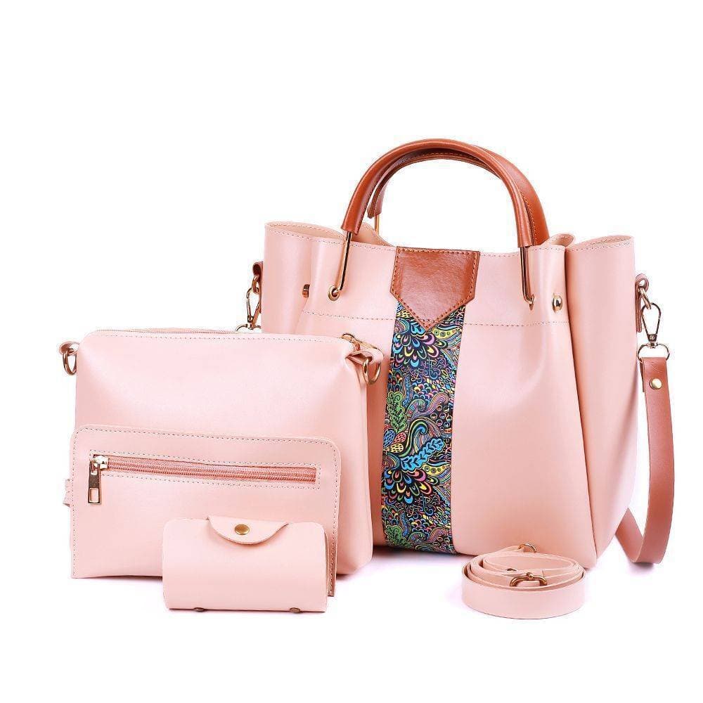 4 In 1 Piece Handbags For Women - Pink