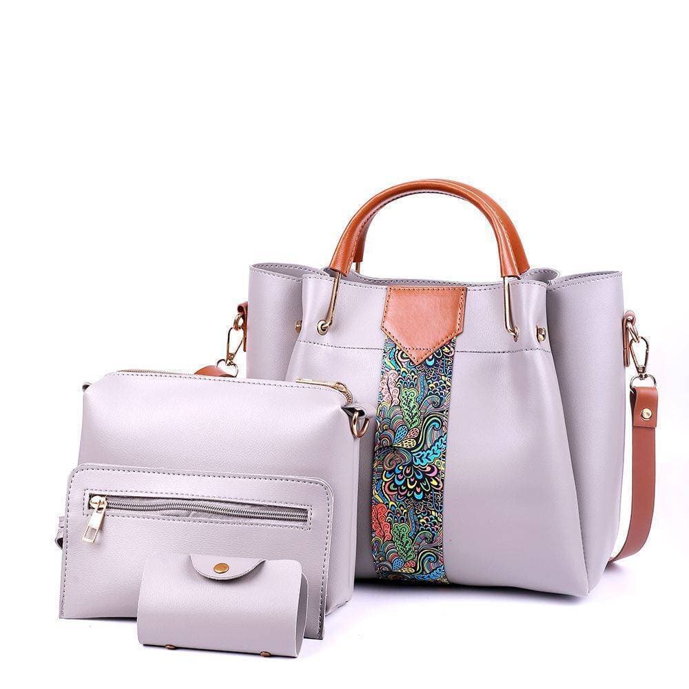 4 In 1 Piece Handbags For Women - Grey
