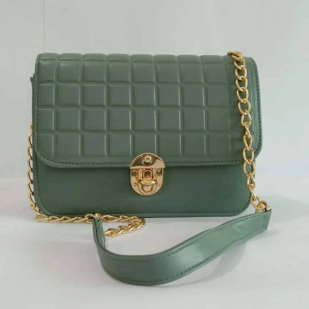Crossbody With Chain Bag For Women - Light Green