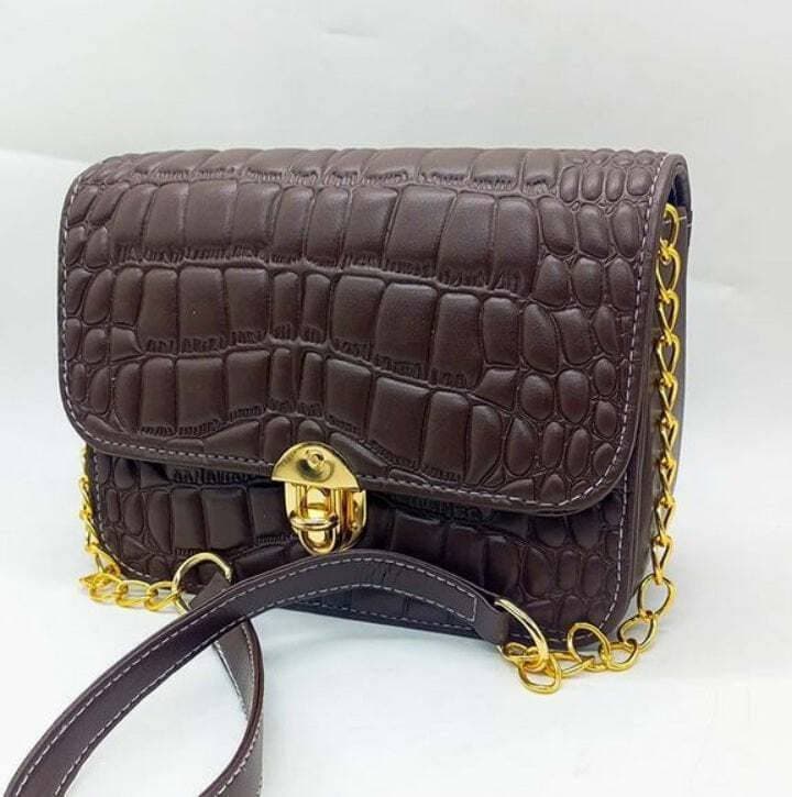 Crossbody Crocodile With Chain Bag For Women - Chocolate Color