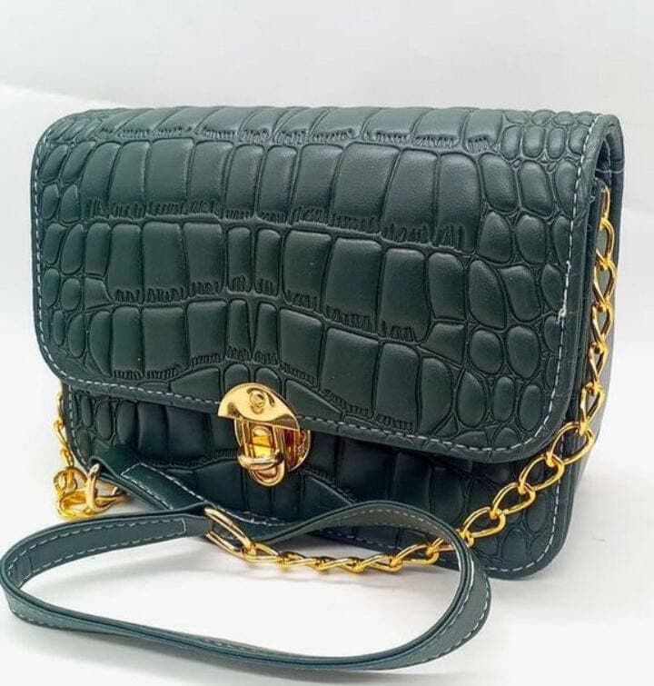 Crossbody Crocodile With Chain Bag For Women - Green