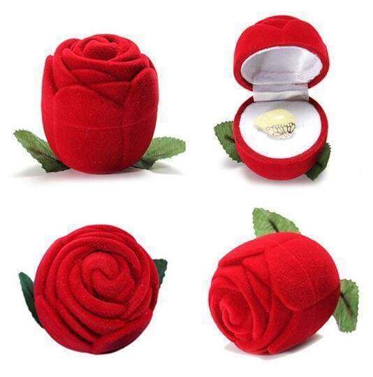 Valentines Day Red Flower Ring Empty Box