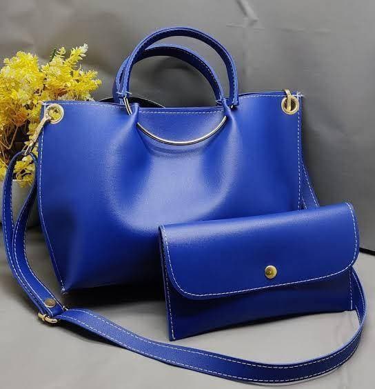 2 In 1 Piece Ring Trendy Handbag For Women - Blue