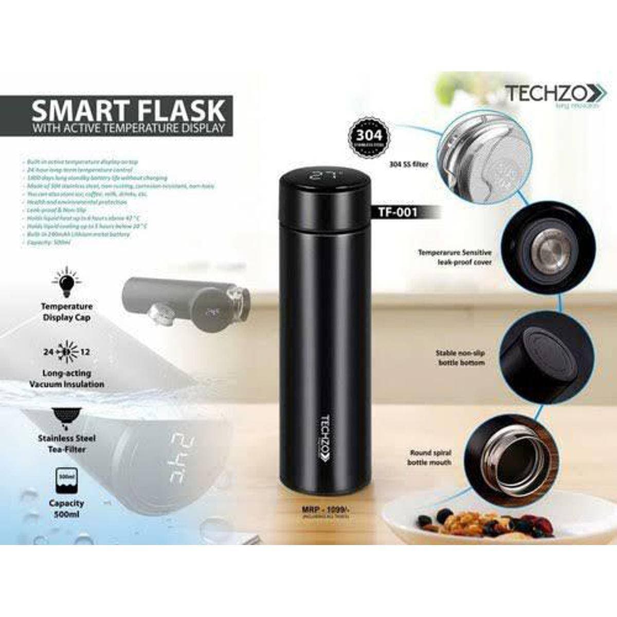 Smart Thermos Water Bottle Led Digital Temperature Display