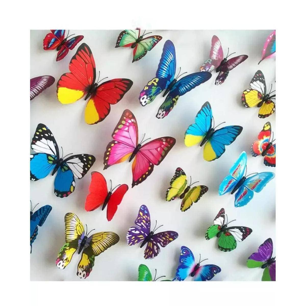 Pack Of 12- 3D Pvc Butterfly Wall Stickers Decoration Magnet Butterflies