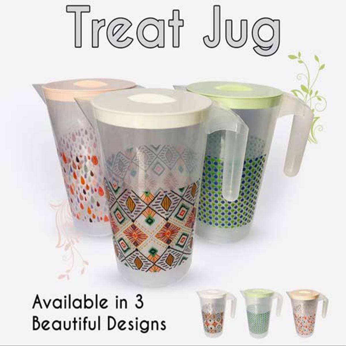 Crystal Plastic Treat Jug With Fancy Prints 2L