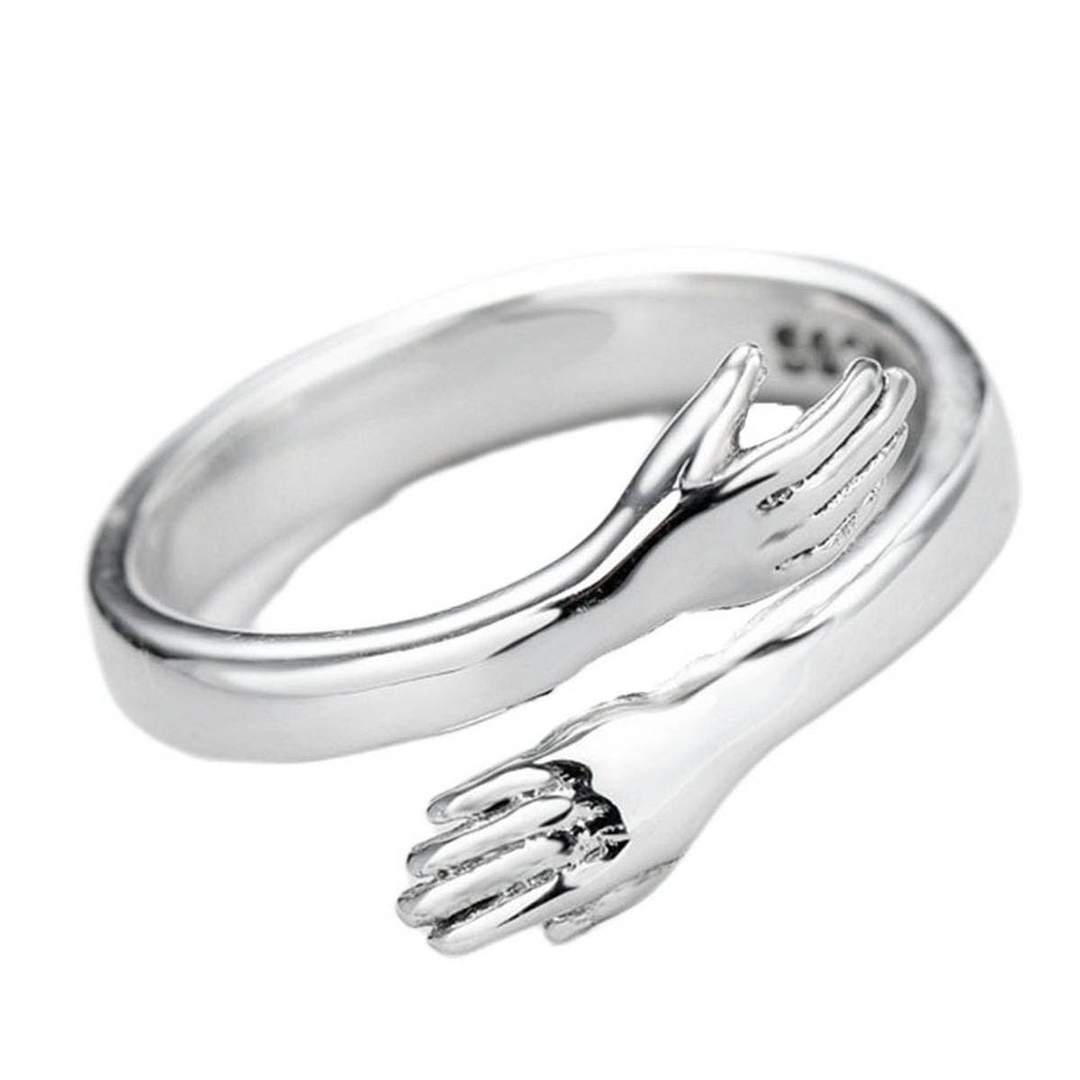 Adjustable Retro Loving Couple Hug Ring - 1 Piece