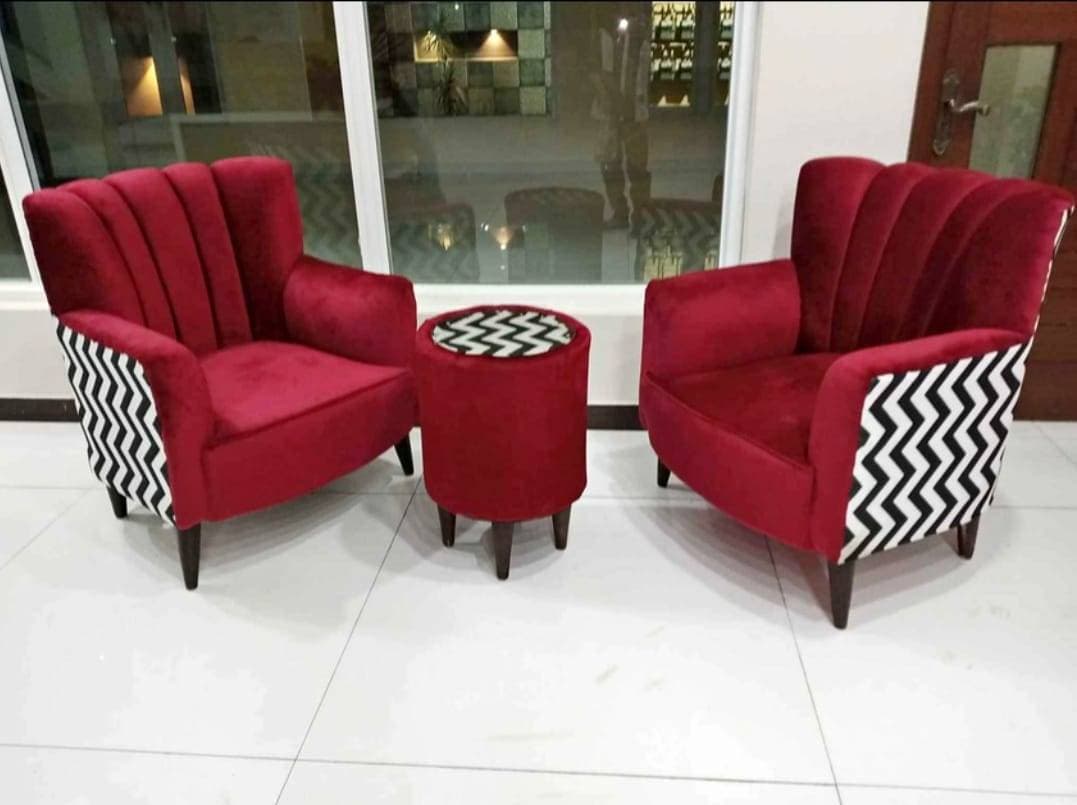 Bedroom Chairs With Table Imported Velvet Fabric
