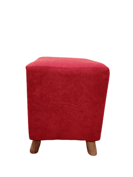 Solace Wooden Square Ottoman (Red)