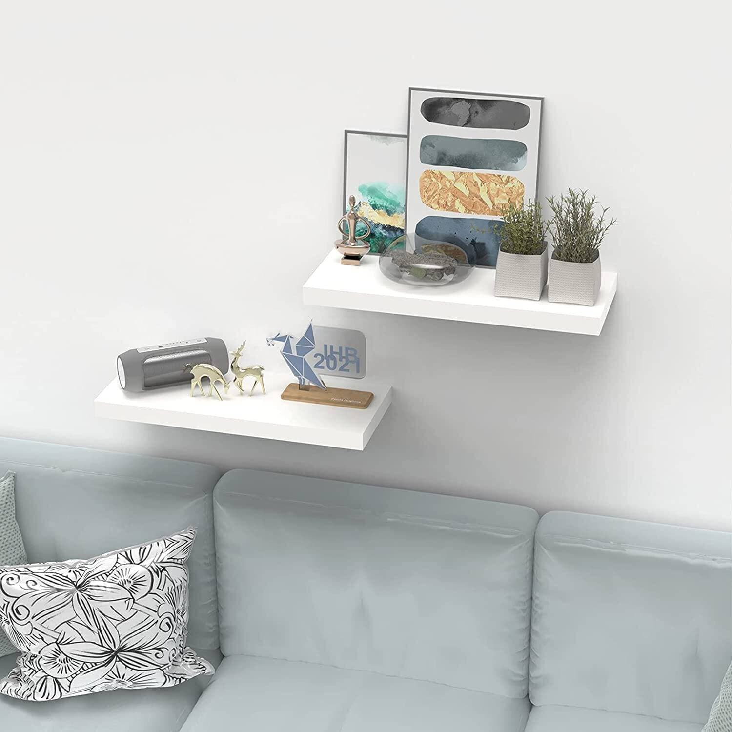 Set Of 2 Medium ( 16 Inch X 5 Inch) Adorable Floating Wall Shelves