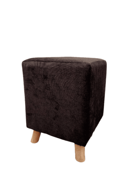 Solace Wooden Square Ottoman (Black)