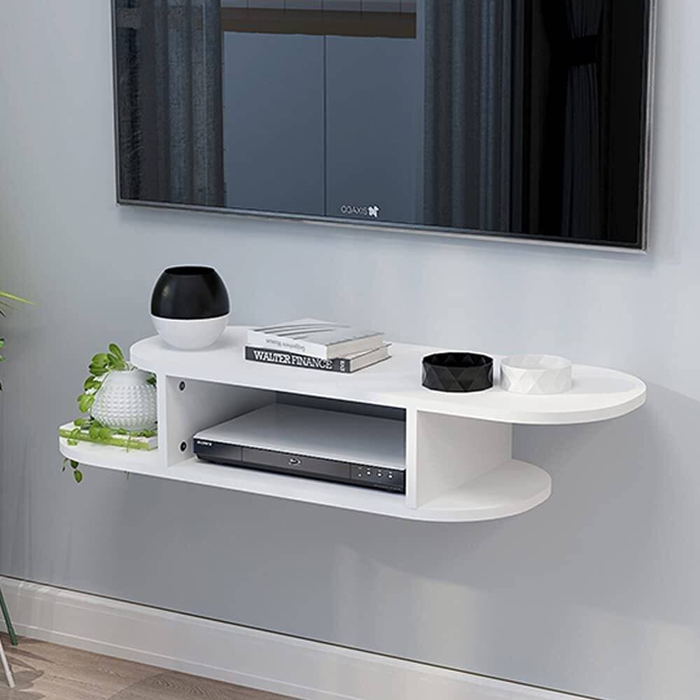 Rounded Floating Tv Shelf Entertainment Center Wall Mounted Media Console