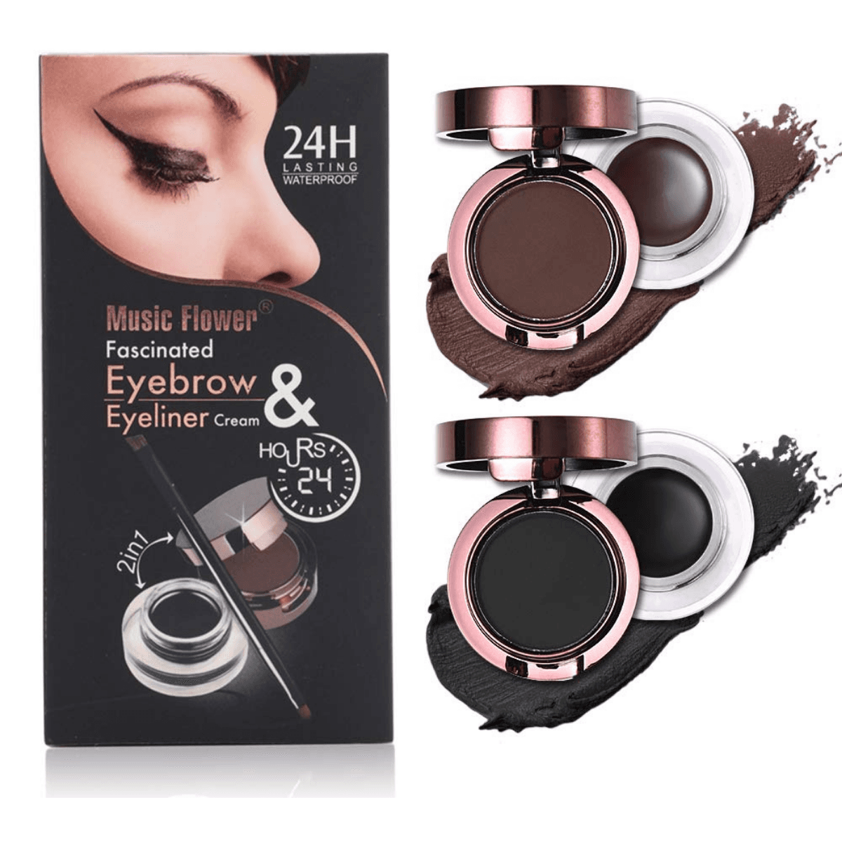 Official Music Flower Fascinated Eyebrow & Eye liner Long Lasting Waterproof