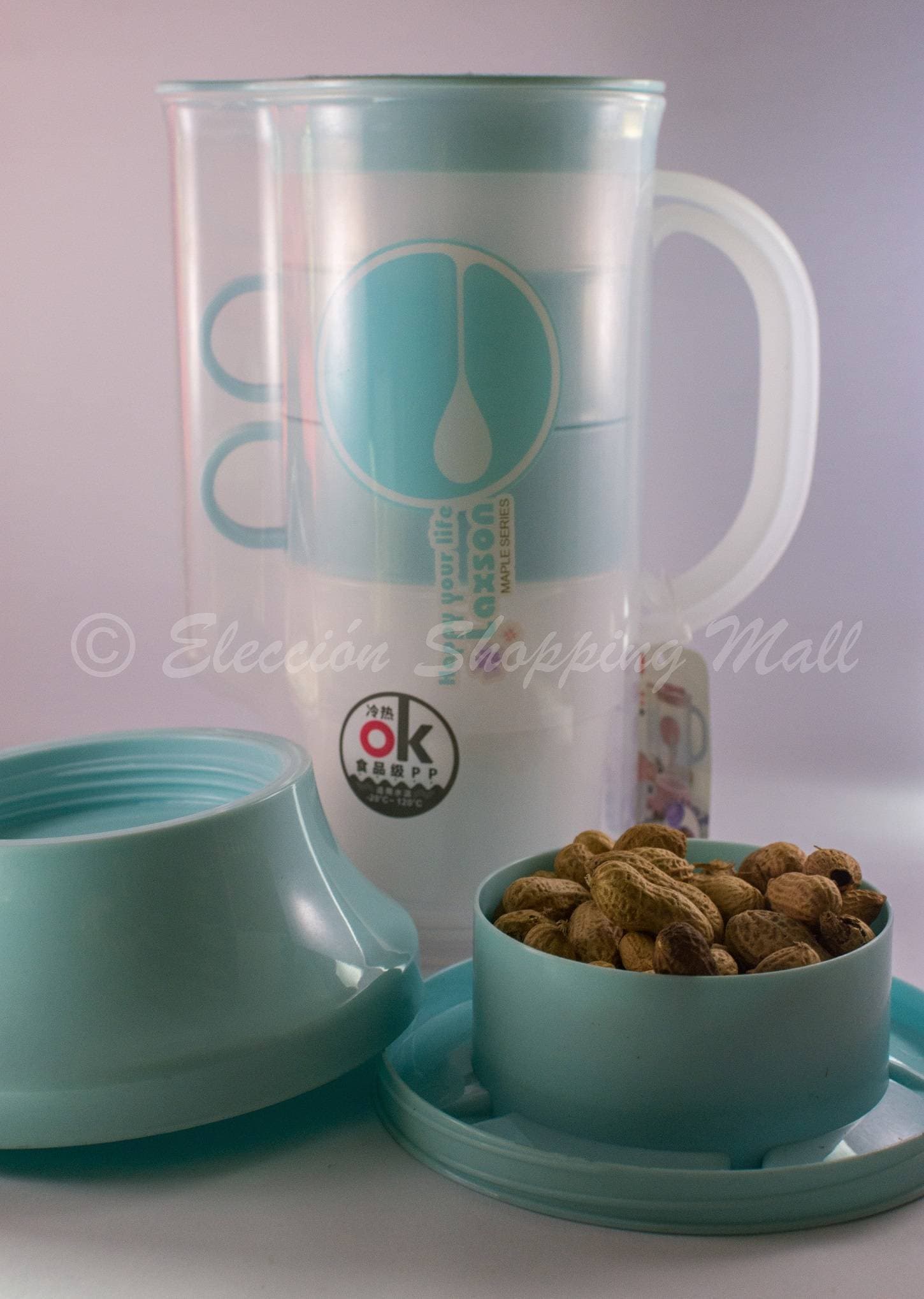 Long & Slim Plastic Jug with 4 large capacity Cups Glass