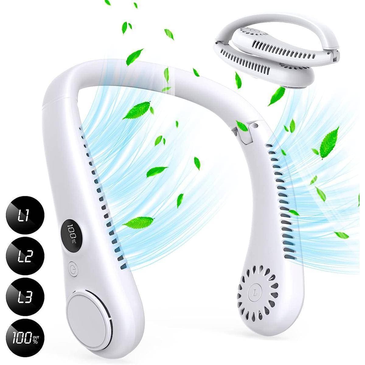 Portable 5000MAH Summer Air Cooling Bladeless Neck Fan