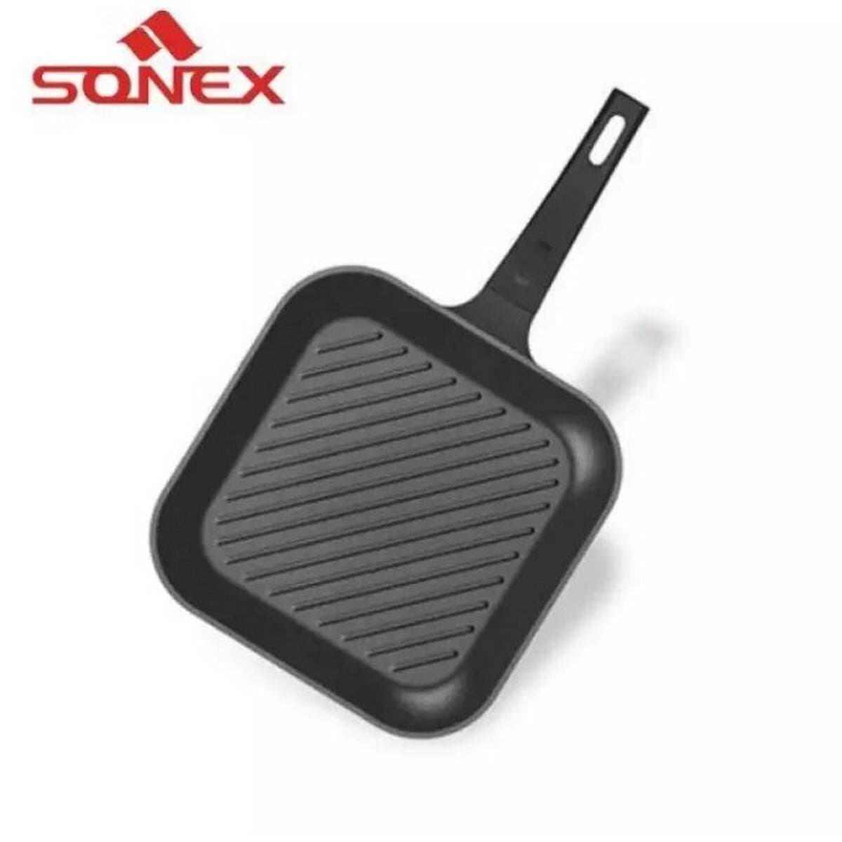 Sonex Grill Pan Non Stick Die Cast Ceramic Coating - Black - 24Cm