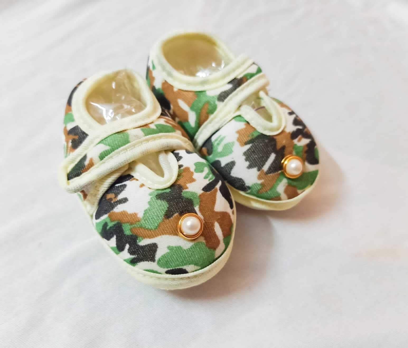 New Born Baby Army Small Shoes - 1 Pair