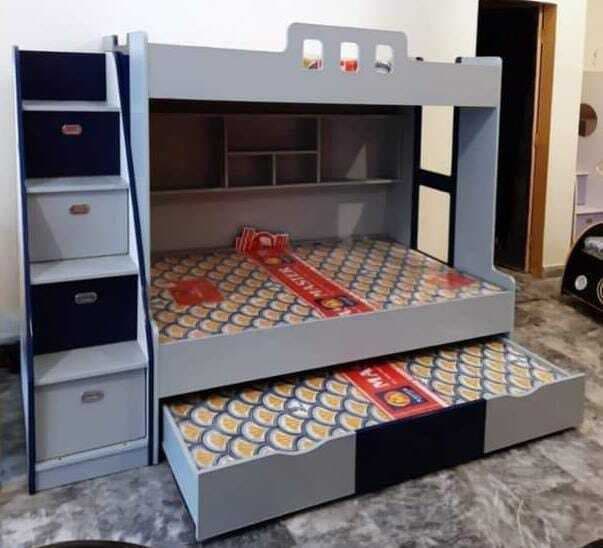 Bunk Bed Wood Lamination 3 Portion Bed With Storage Step Size 42/72