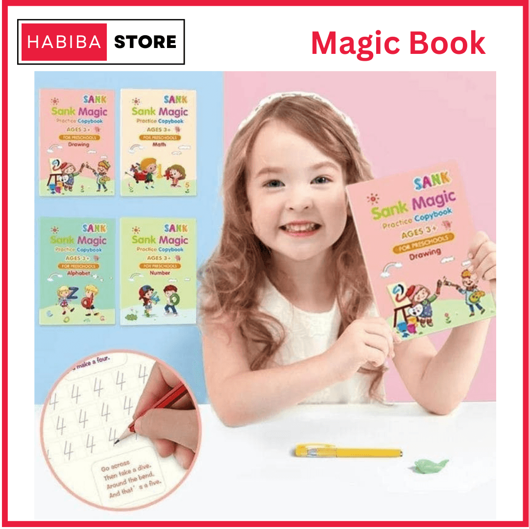 Sank Magic 4 Practice Copybooks Pen & 10 Ink Refills