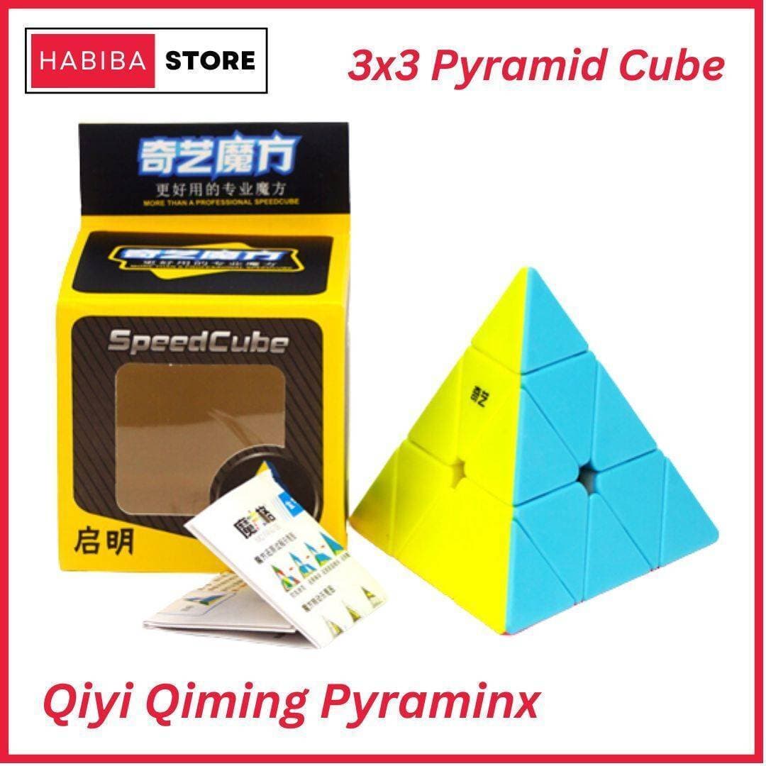 Qiyi Qiming 3x3 Pyramid Cube Sticker less Puzzle Toy
