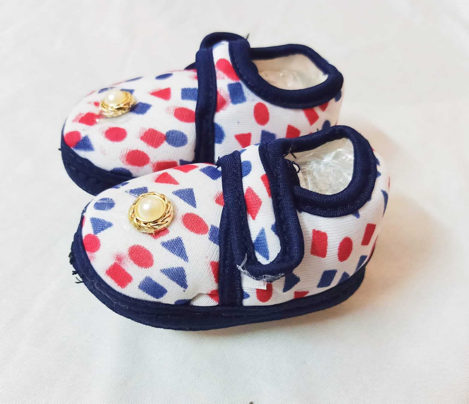 New Born Baby Small Printed Shoes - 1 Pair