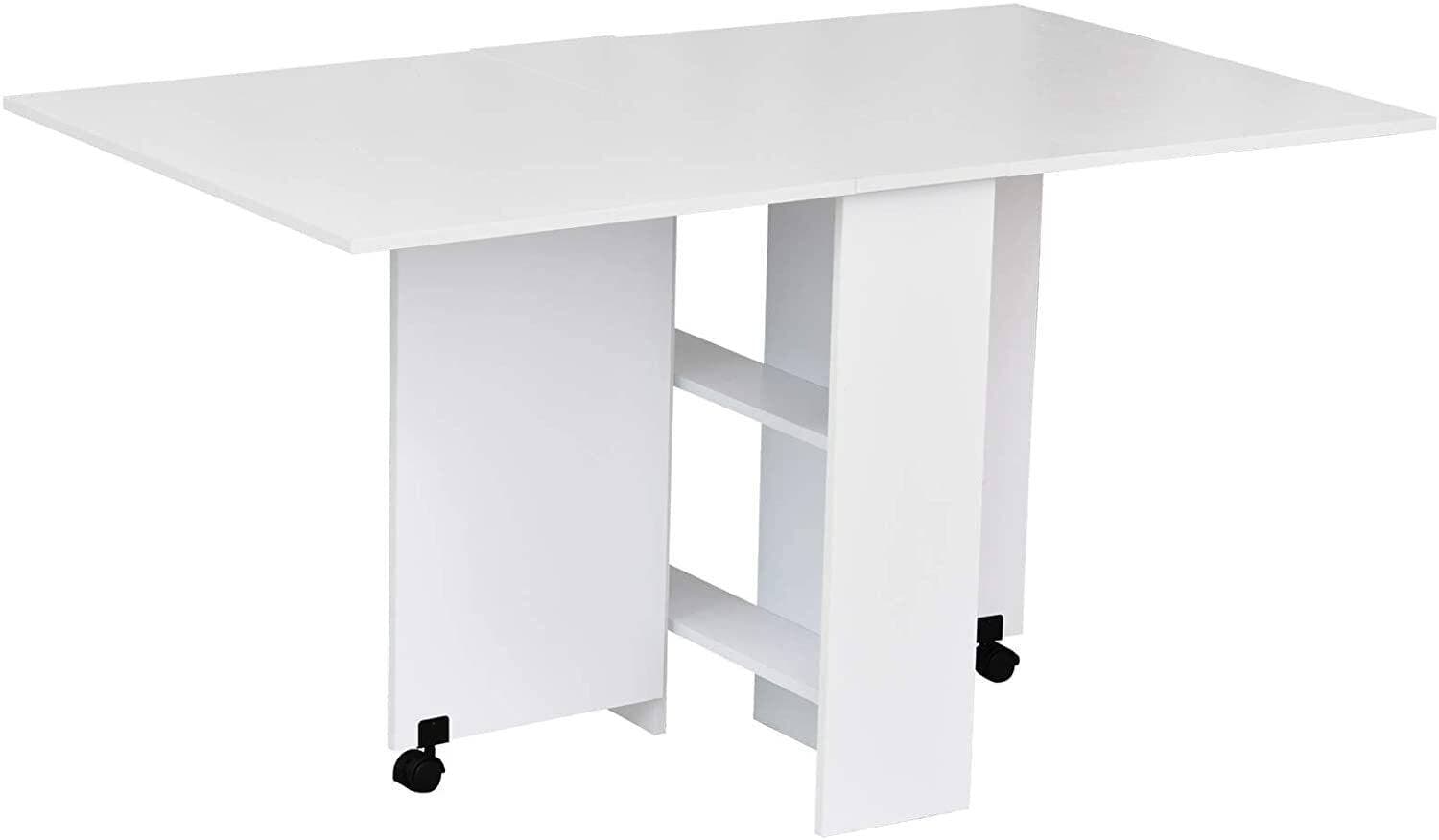 Wooden Multi-functional Expandable Folding Dining Table - White