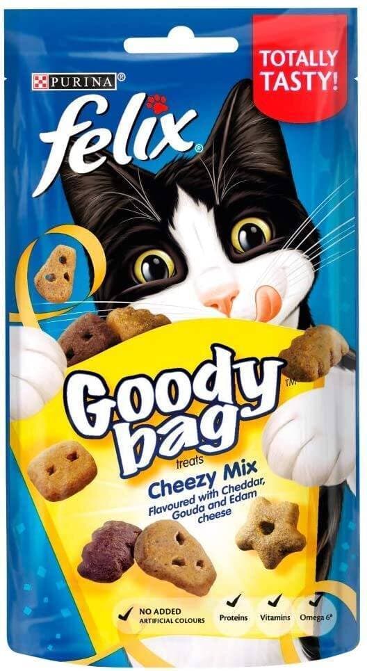 Felix Goody Bag Treats Cheezy Mix - 60 Grams