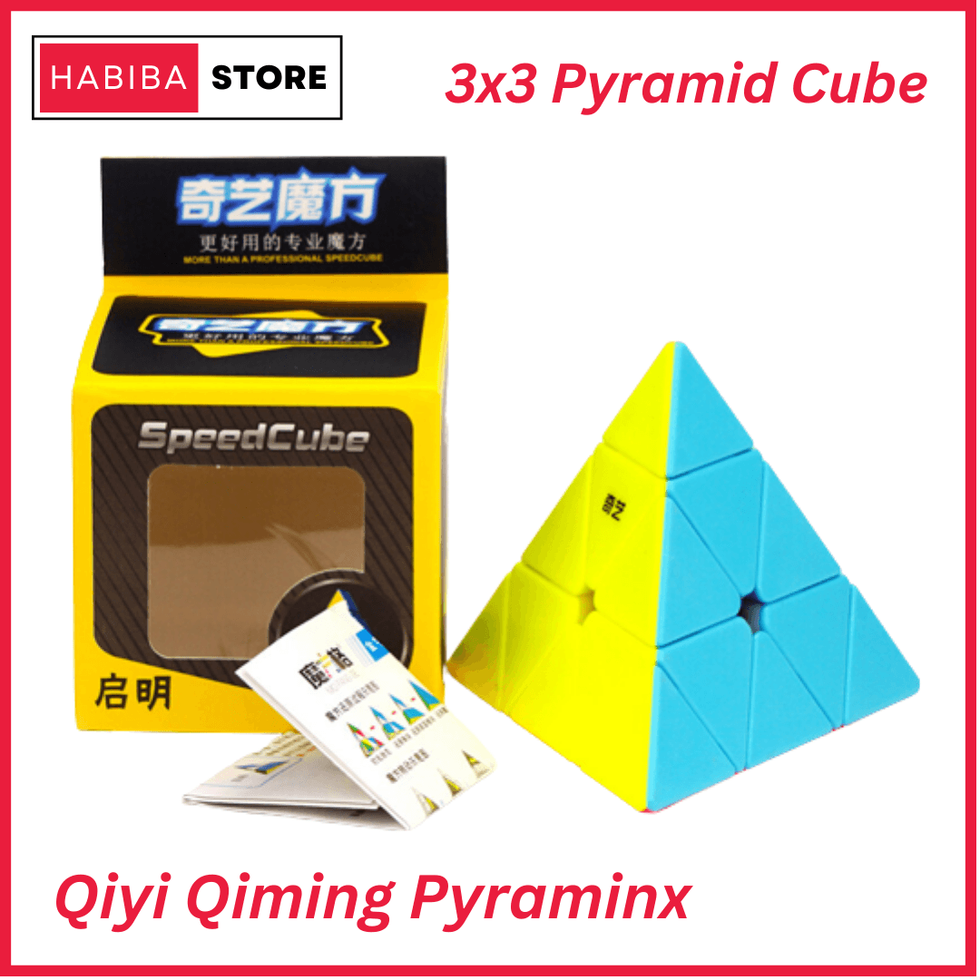 Qiyi Qiming 3x3 Pyramid Cube Sticker less Learning Puzzle Toy