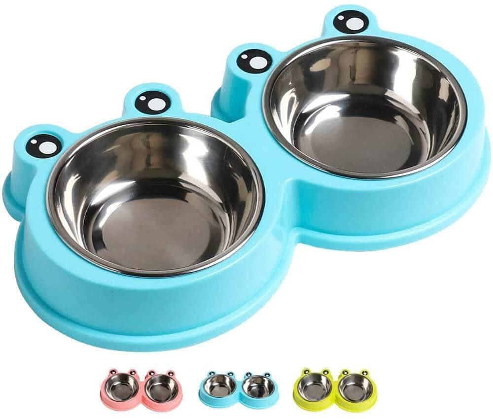 Double Bowl For Cats & Puppies - 1 Pair
