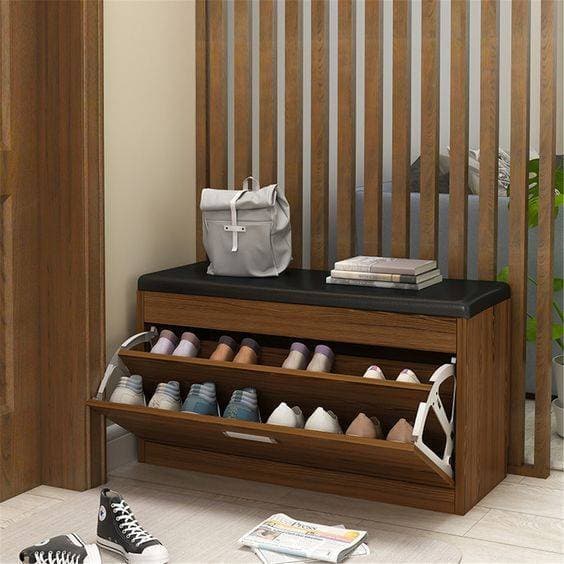 Shoe Rack Organizer Cabinet With 3 Layers Pulldown