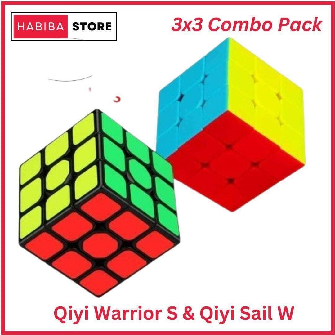 Pack of 2 Qiyi Rubiks Cube 3x3 Sticker Less Puzzle Toys