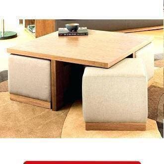 Light Brown Modern dream Dining or center table with 4 seats- MDF-TWDT04