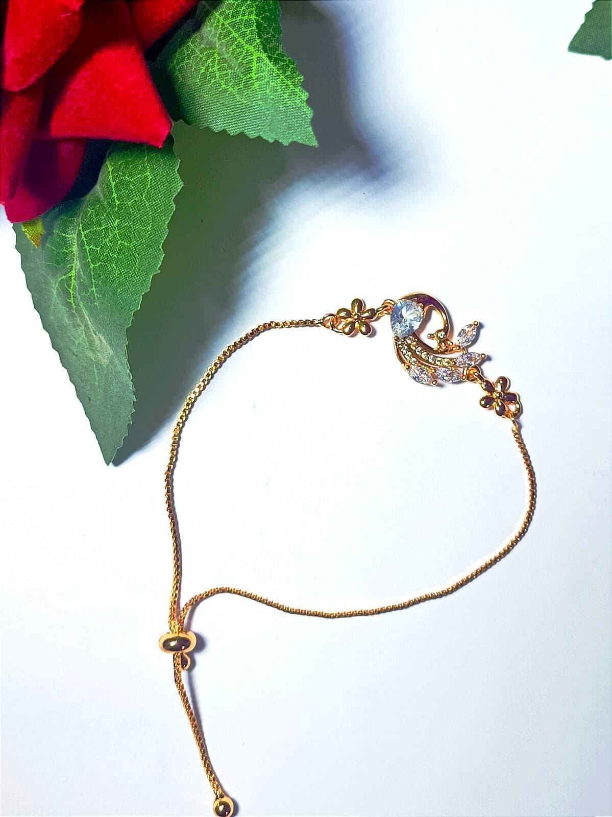 Gold Plated Charm Bracelet For Women - Golden