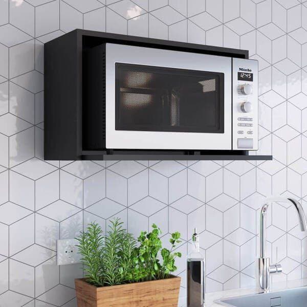 Space Saving Wall Mounted Microwave Oven Cabinet