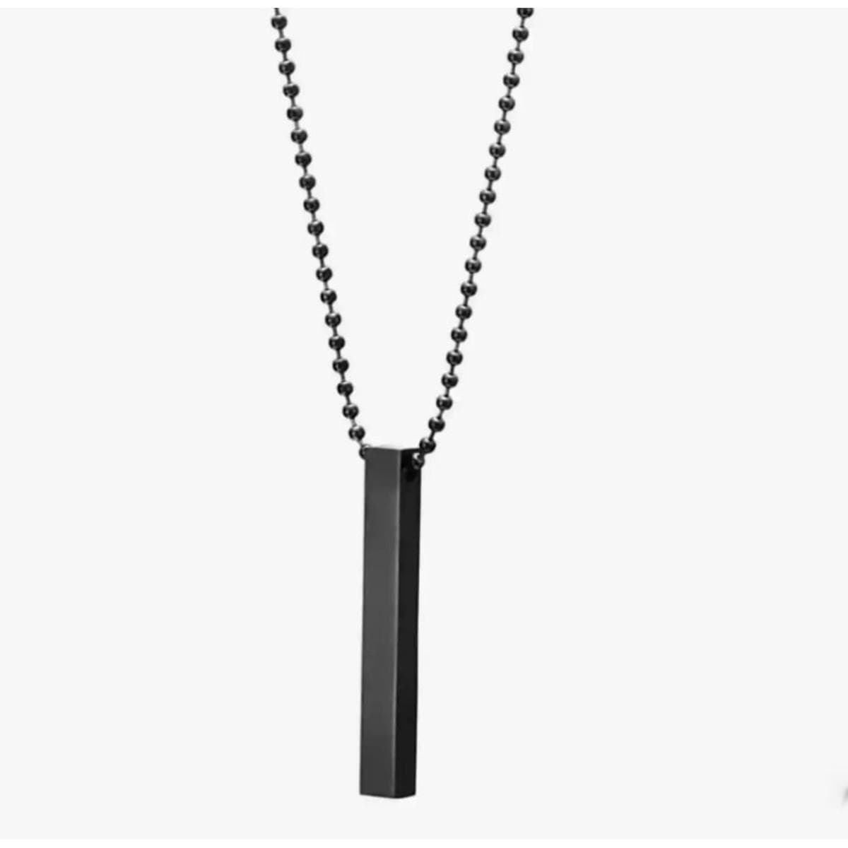 Stylish Black Vertical Bar Locket For Men: A Trendy Gift Accessory For Him