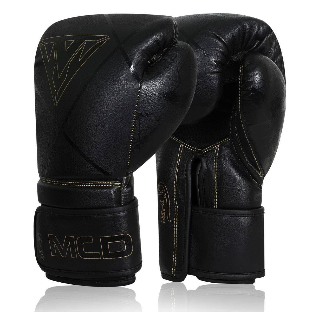 MCD Professional Tx-400 Black Genuine Leather Made Boxing Gloves