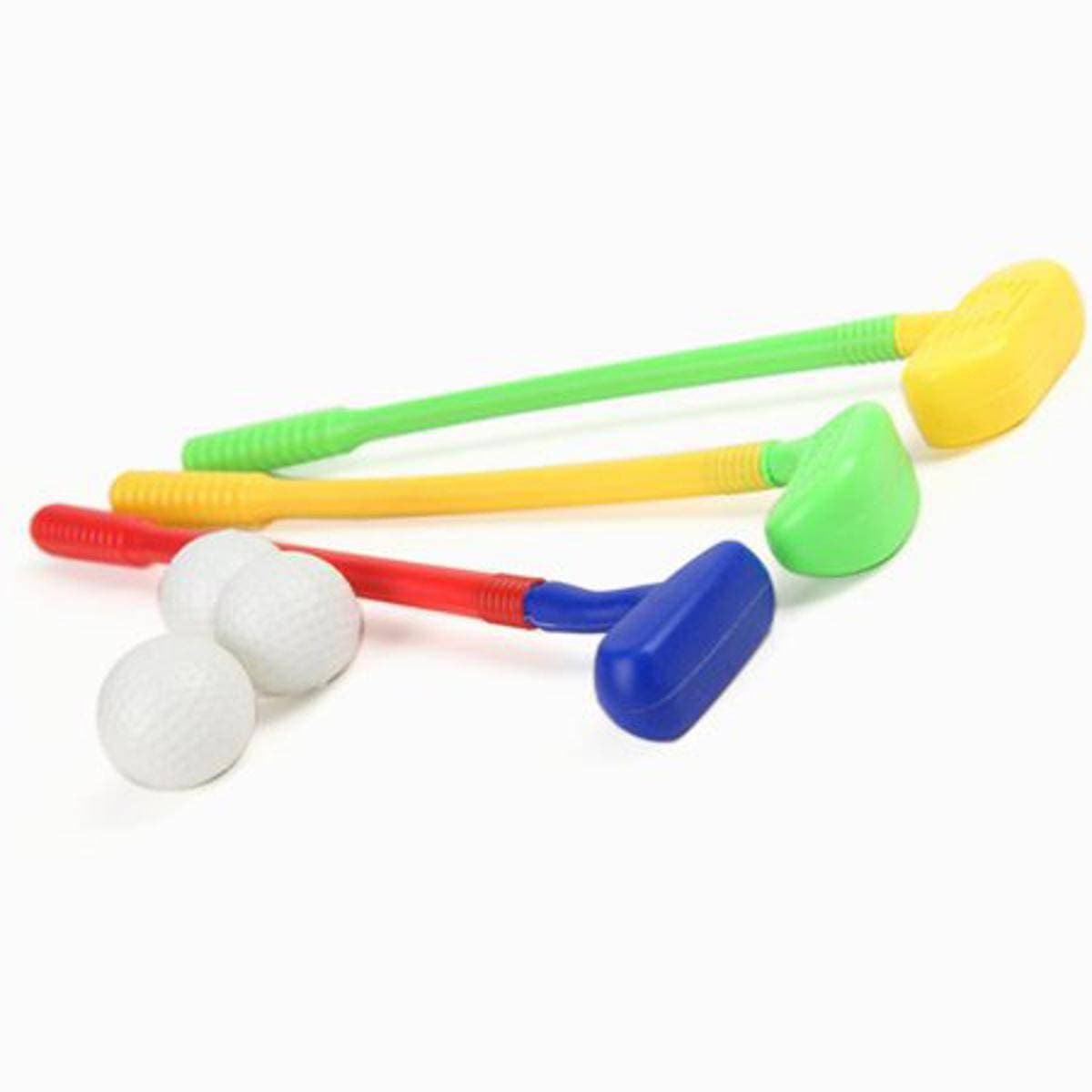 Fun Junior Golf Playset: Includes 3 Colorful Golf Sticks And 3 Balls