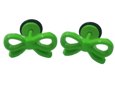 Stylish Plastic Green Tie Stud Earring
